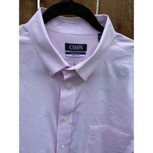 Chaps Men's‎ XL Pink Gingham Comfort Stretch Regular Fit Button Down Shirt